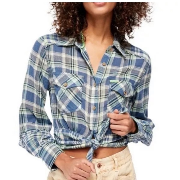 Free People • First Bloom Plaid Top - Picture 2 of 10